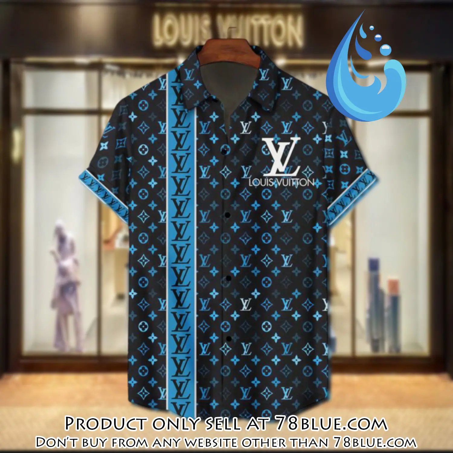Lv louis vuitton luxury hawaiian shirt & short set lhs1195 78b0014235